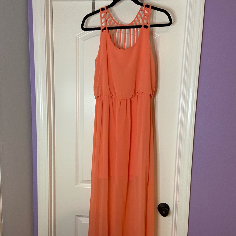 Maxi Flowy Coral Dress